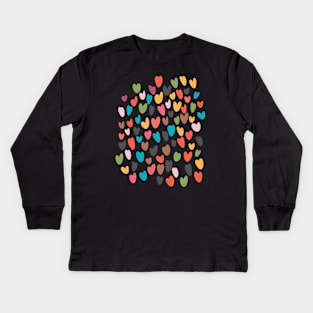 Valentines Multi Love Hearts Kids Long Sleeve T-Shirt